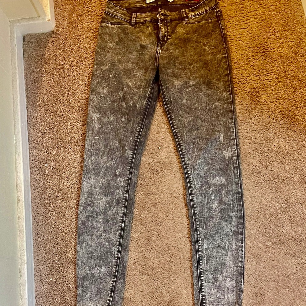 Zara Acid WashJean Women’s Trafaluc Jegging Size 8 90s Faux Front Pockets